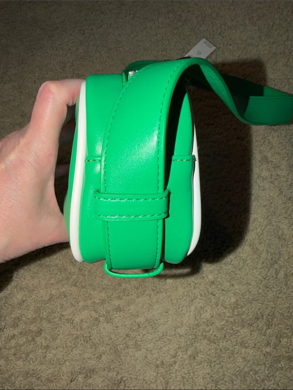 Anthropologie Melie Bianco Green Crossbody with White Piping